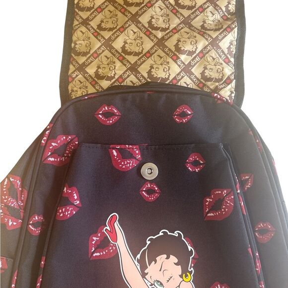 Nwt Betty Boop Black and Pink Lips mini Backpack - Picture 2 of 3